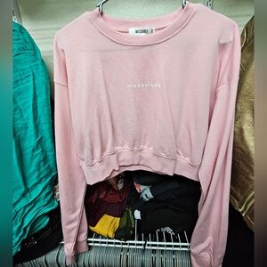 Missguided Blush Pink Cropped Sweatshirt